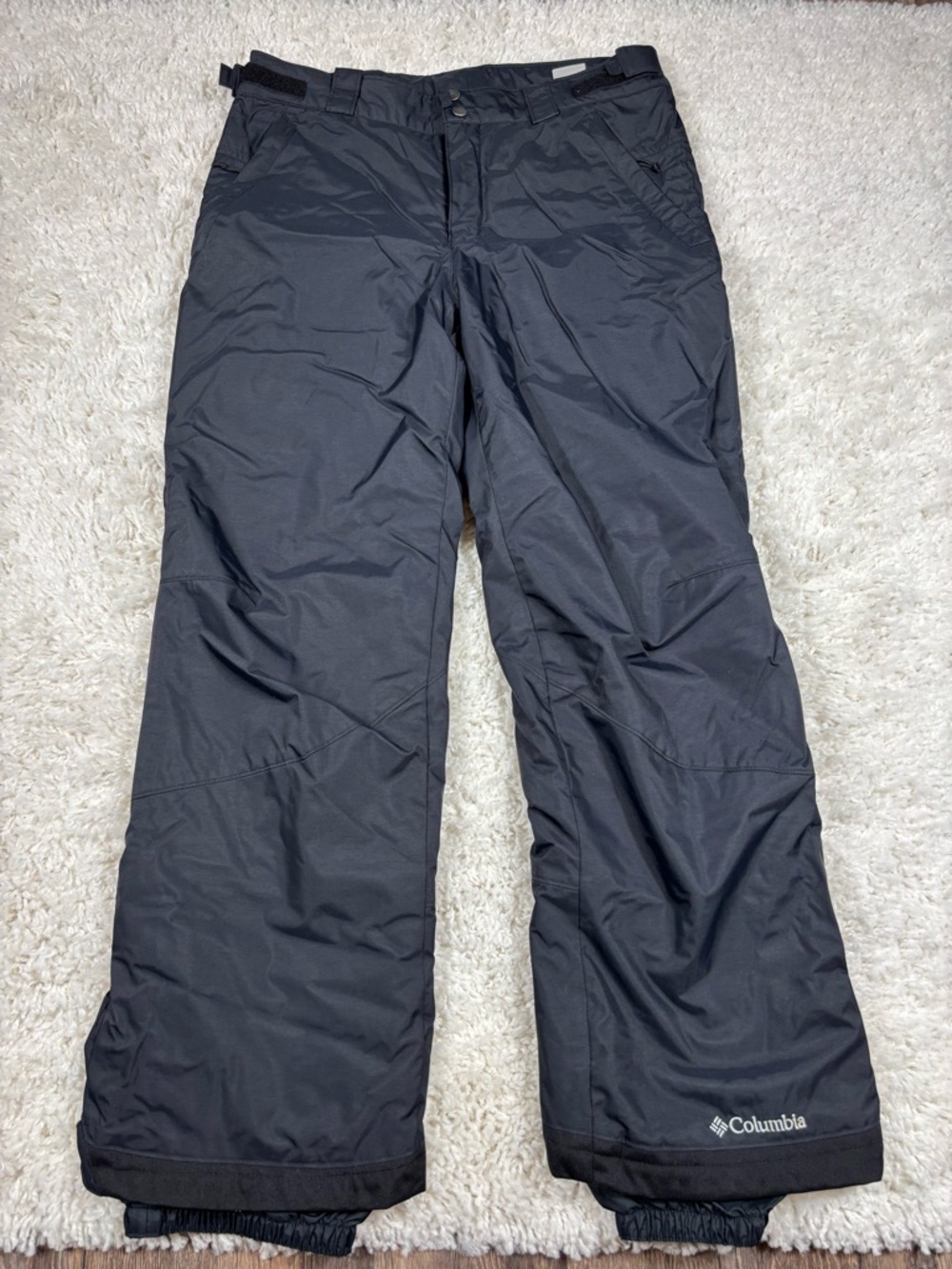 Columbia Mens Medium Snow Ski Pants Insulated Black Adjustable Waist XM8185